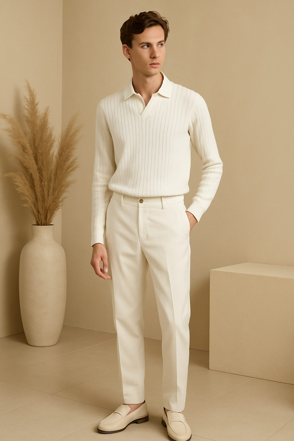 SECRET WEALTH | Striped Long Sleeve Polo