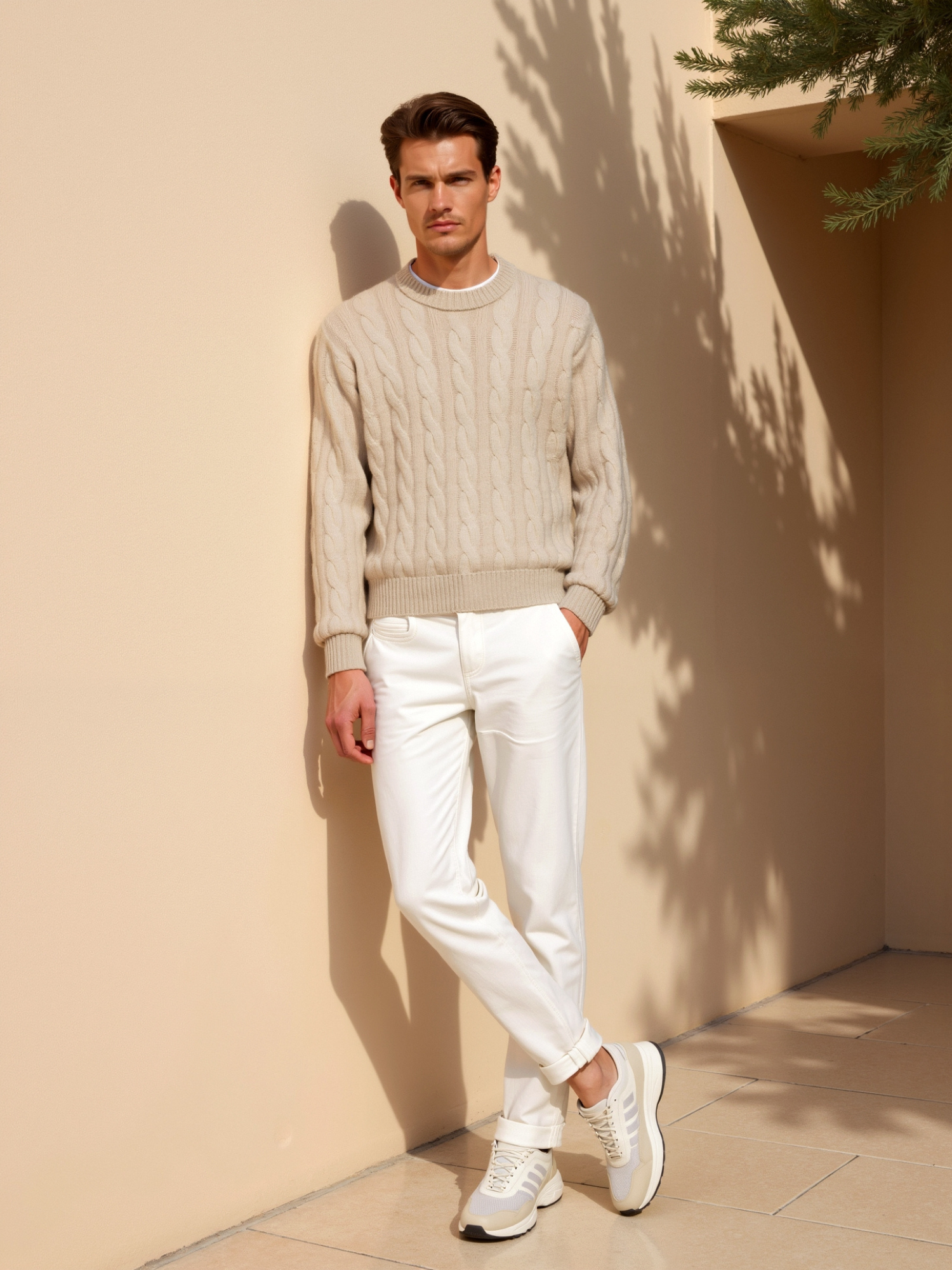 SECRET WEALTH | Cashmere Cable Knit Sweater
