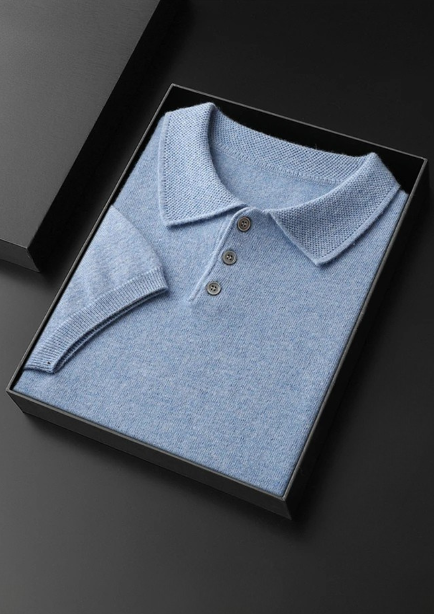 SECRET WEALTH | 100% CASHMERE CLASSIC POLO SHIRT