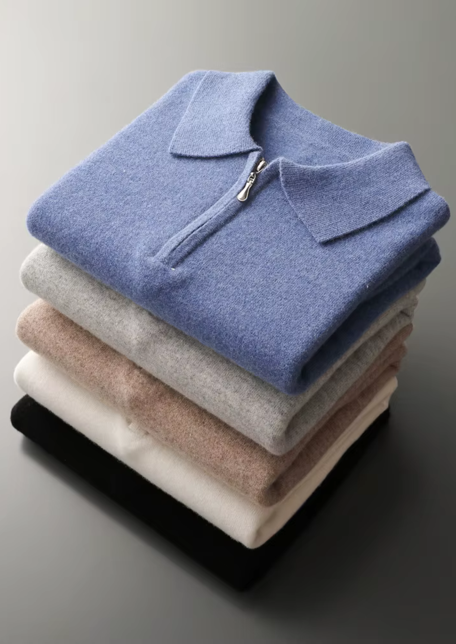 SECRET WEALTH | WOOL HALF ZIP POLO