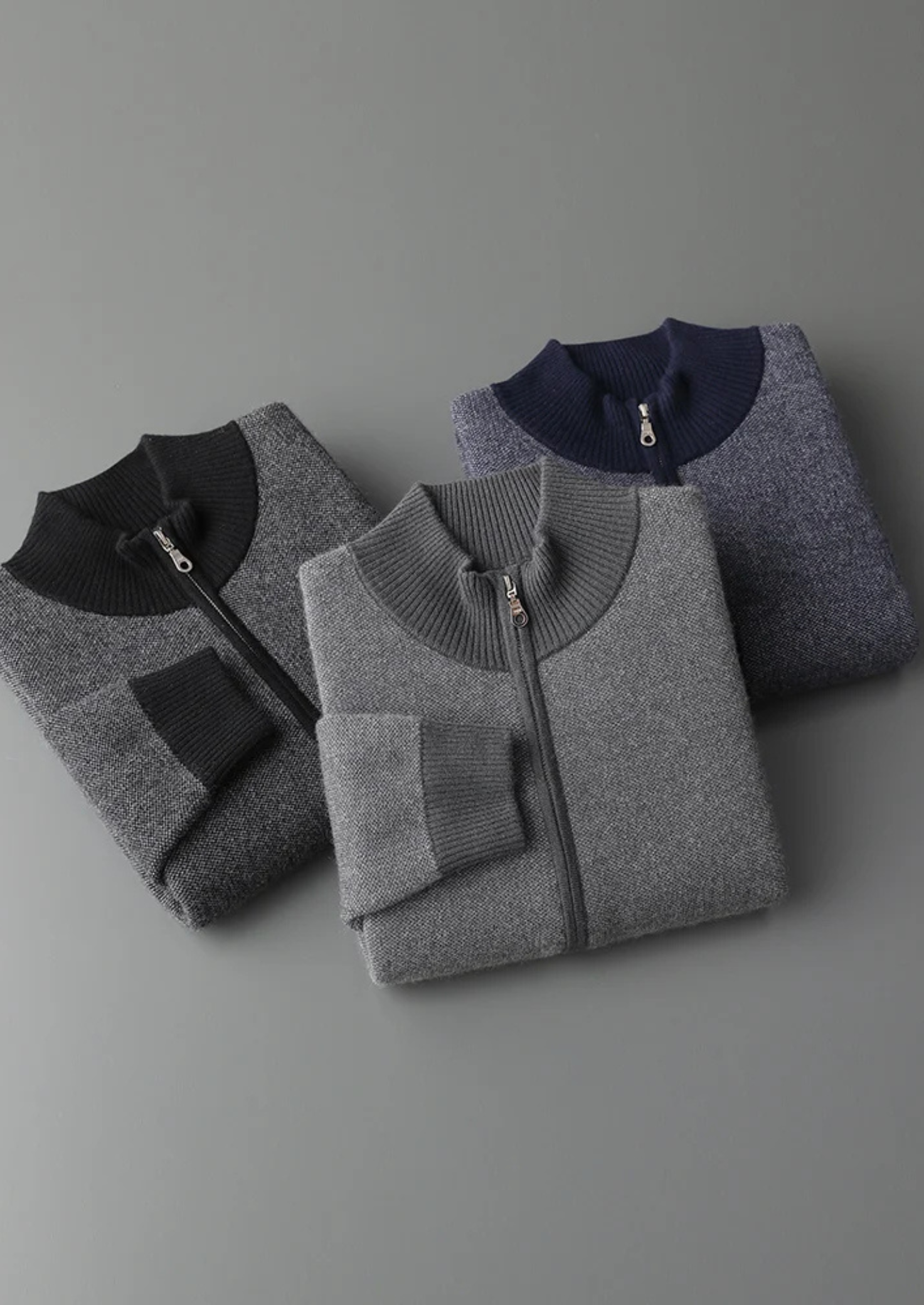 SECRET WEALTH | 100% CASHMERE JACQUARD ZIP CARDIGAN
