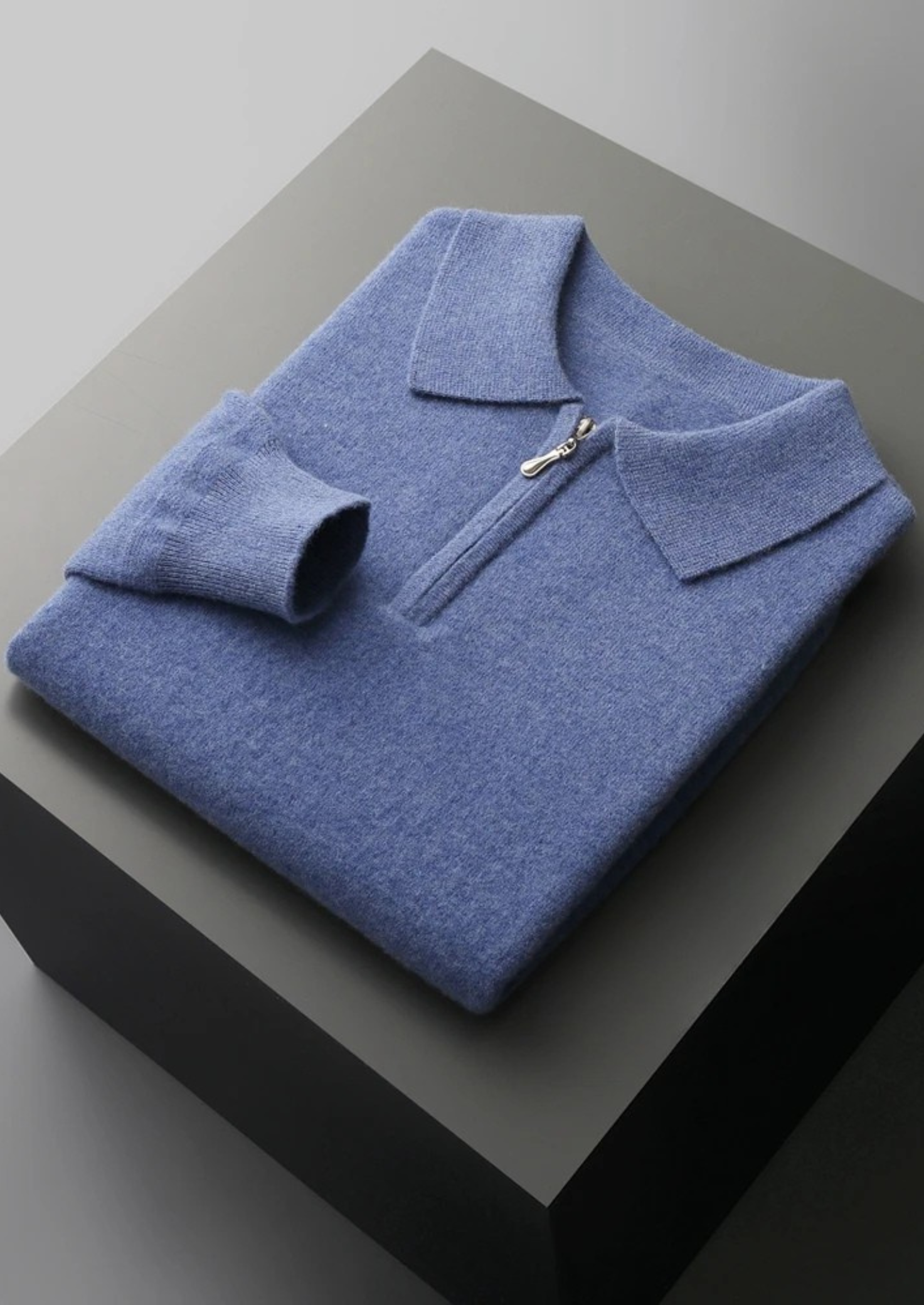 SECRET WEALTH | WOOL HALF ZIP POLO