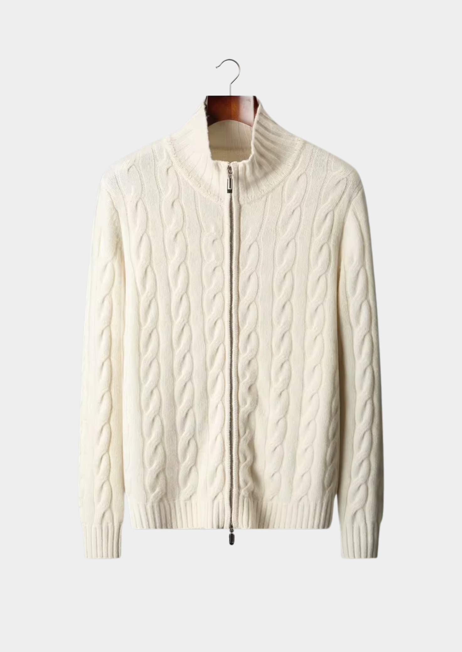 SECRET WEALTH | WOOL DUAL-ZIP CABLE CARDIGAN