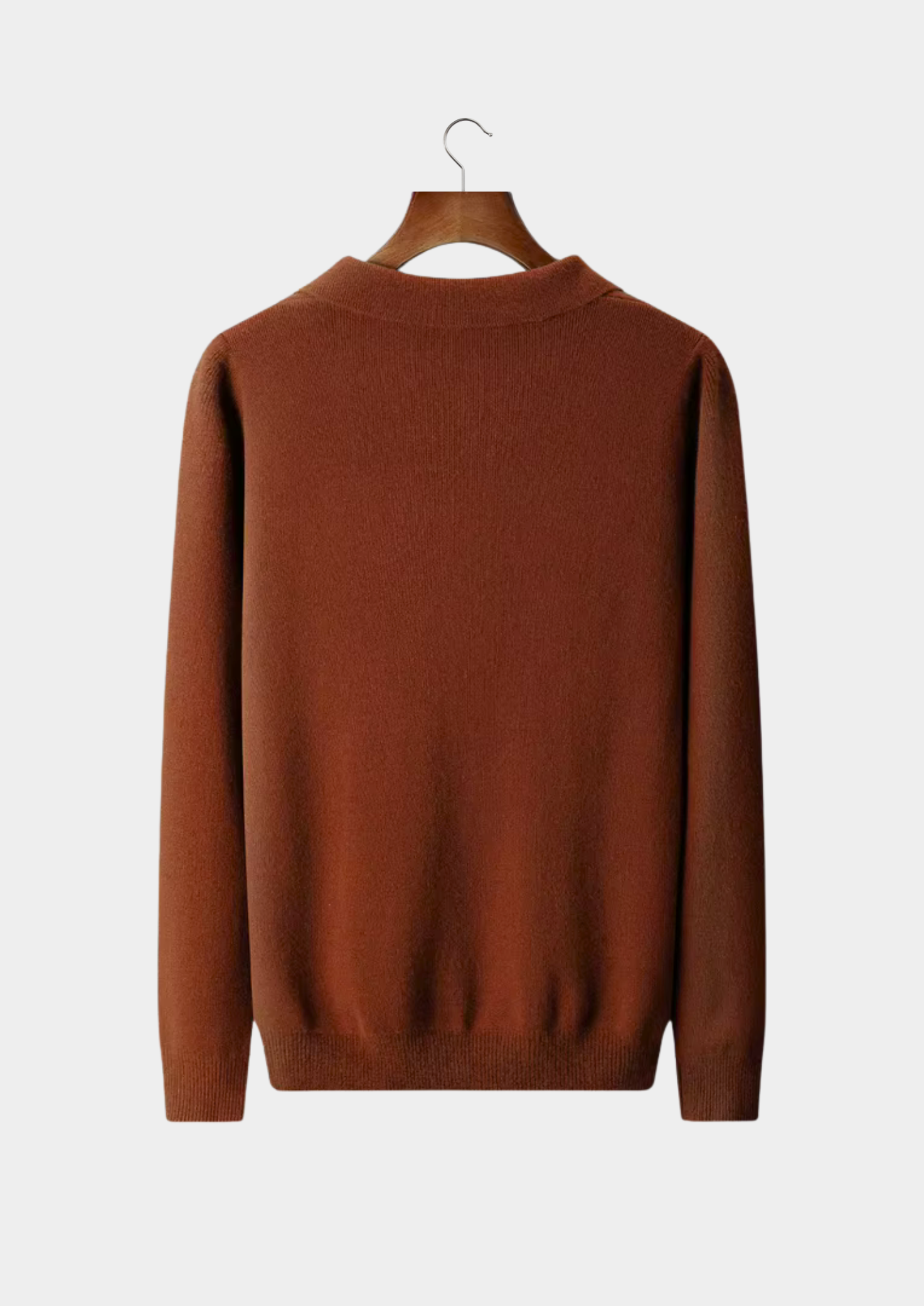 SECRET WEALTH | WOOL RIBBED BUTTONLESS POLO