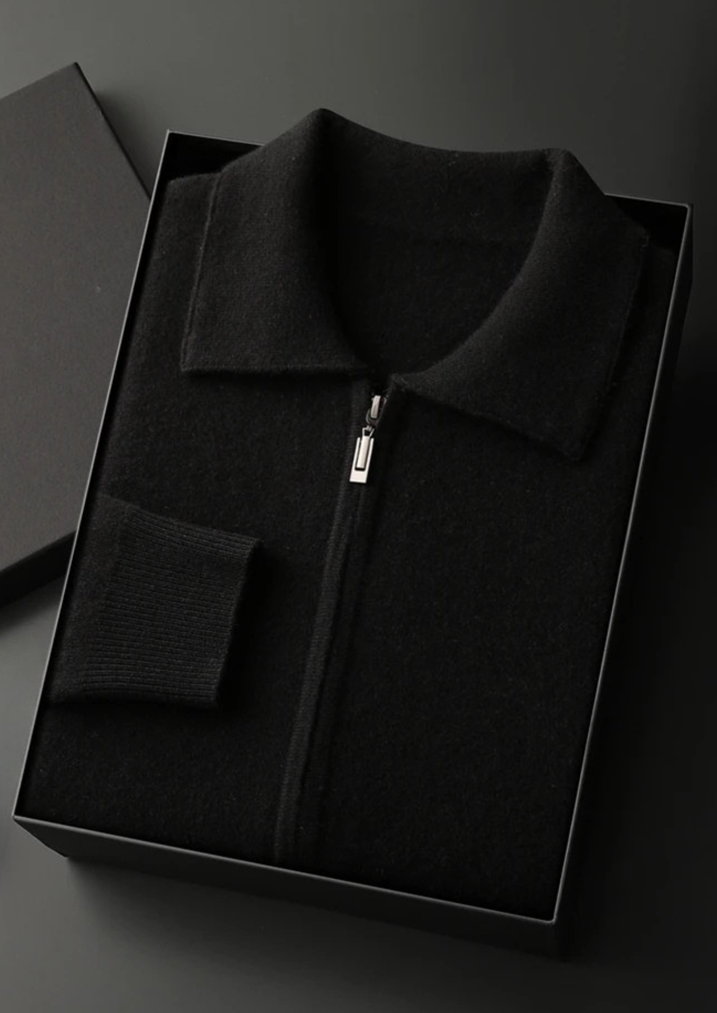 SecretWealth | Zip Polo Knit Cardigan