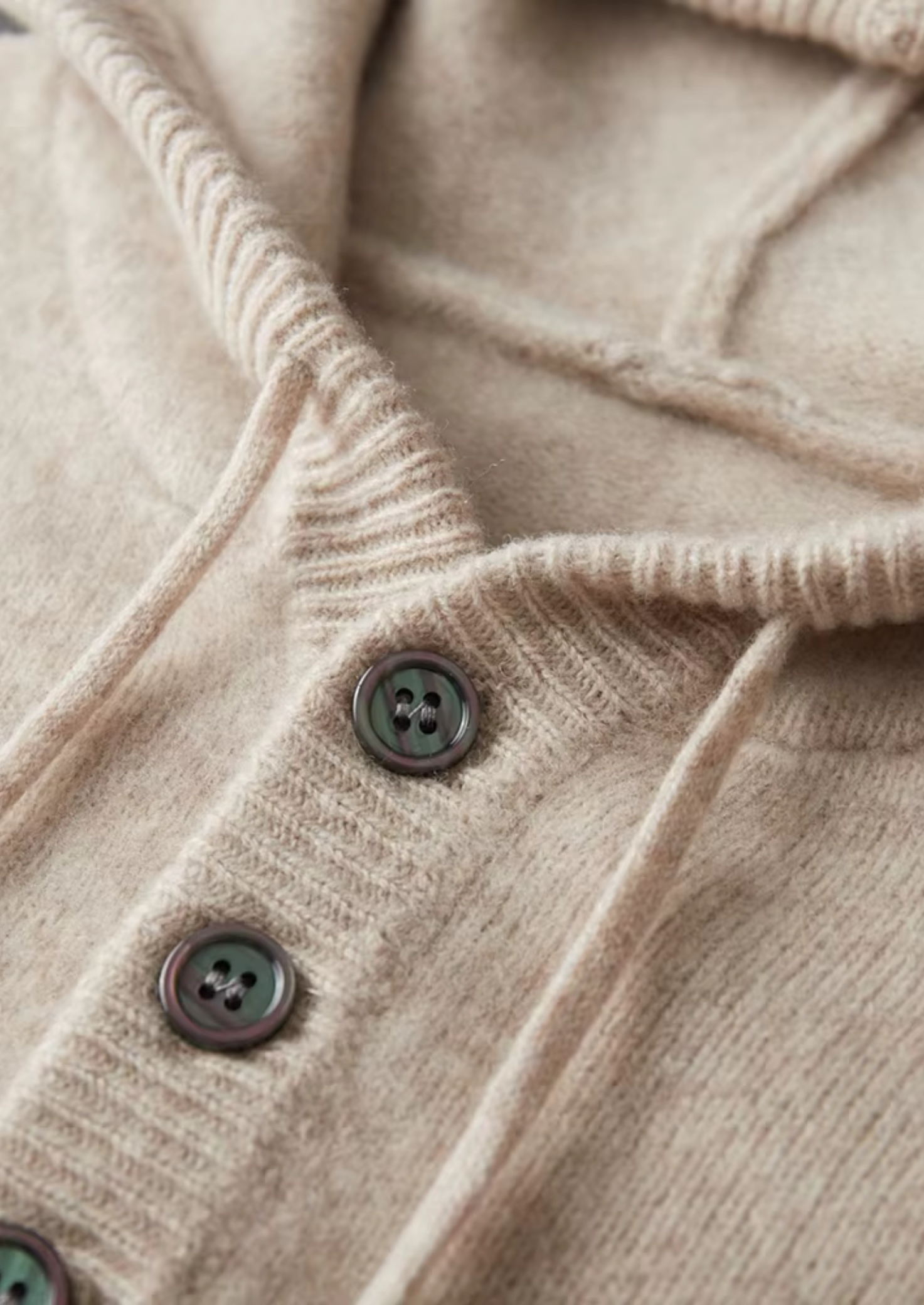 SECRET WEALTH | WOOL BUTTON HOODIE