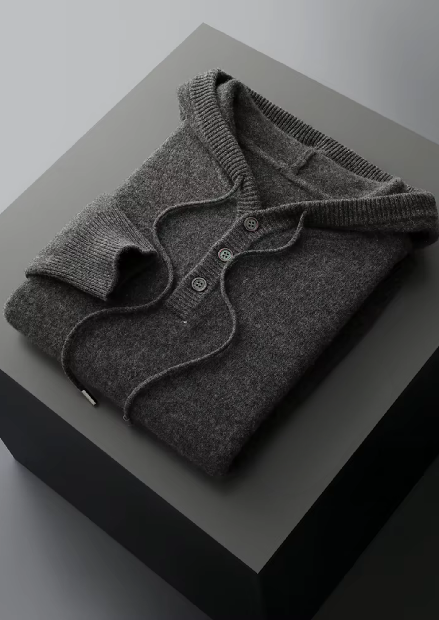 SECRET WEALTH | WOOL BUTTON HOODIE