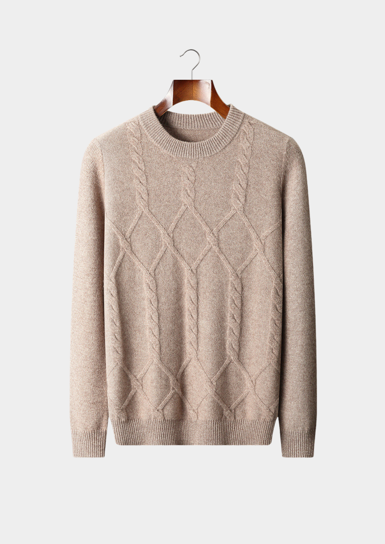 SECRET WEALTH | 100% CASHMERE PATTERN CREWNECK