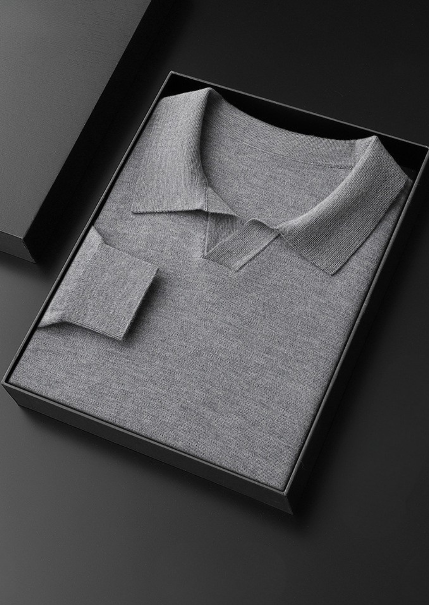 SECRET WEALTH | 100% CASHMERE BUTTONLESS SWEATER POLO