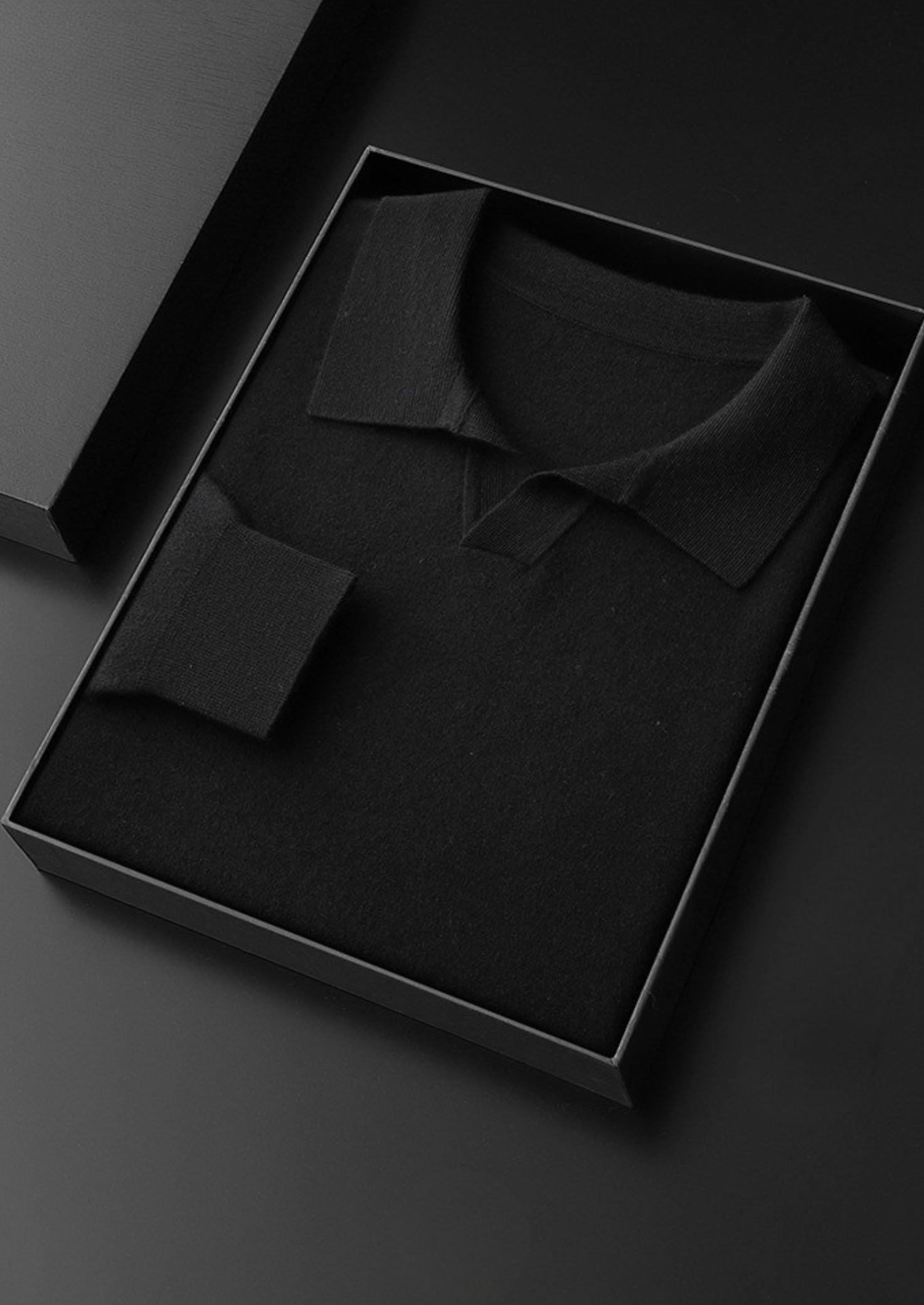 SECRET WEALTH | 100% CASHMERE BUTTONLESS SWEATER POLO