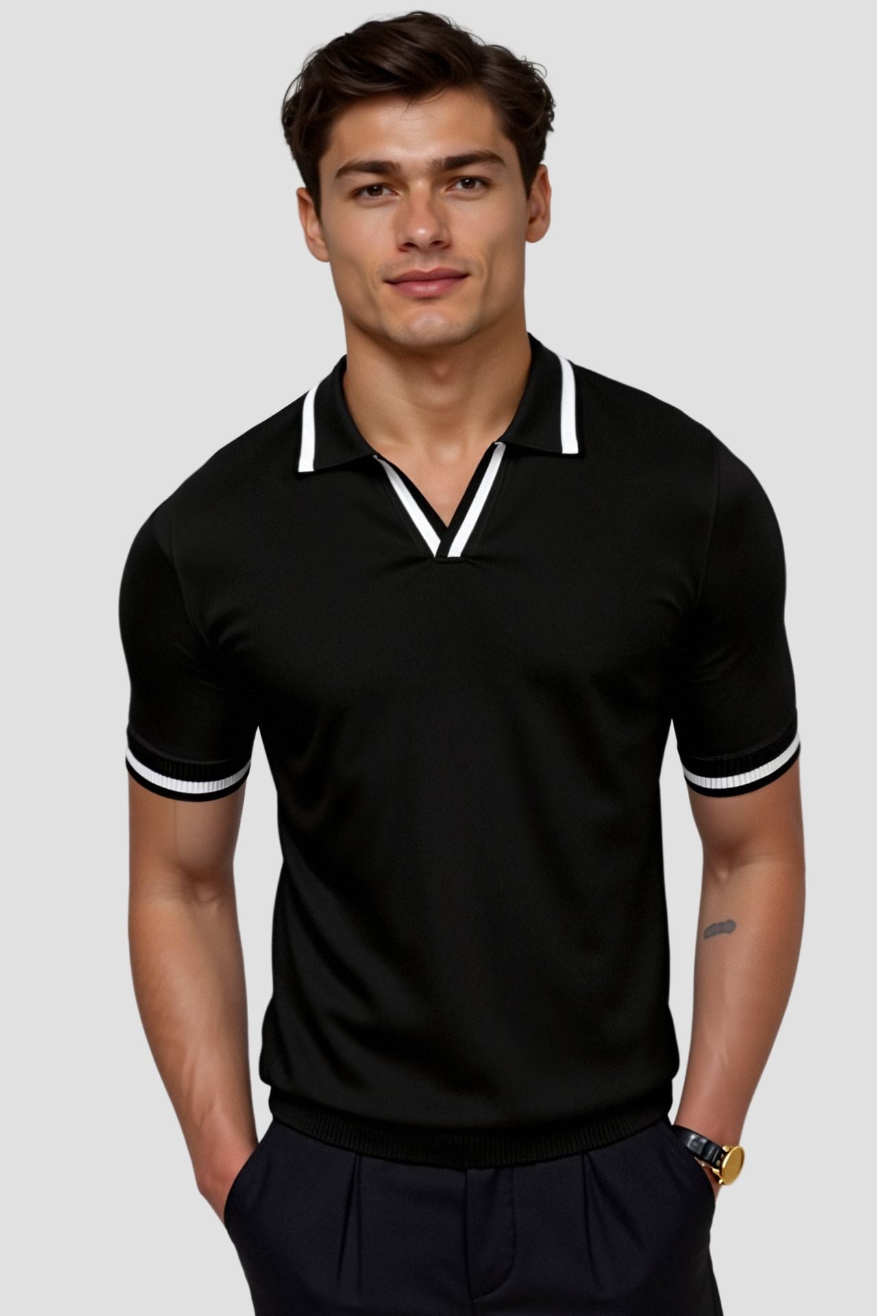 SECRET WEALTH | Contrast Slim Fitted Polo
