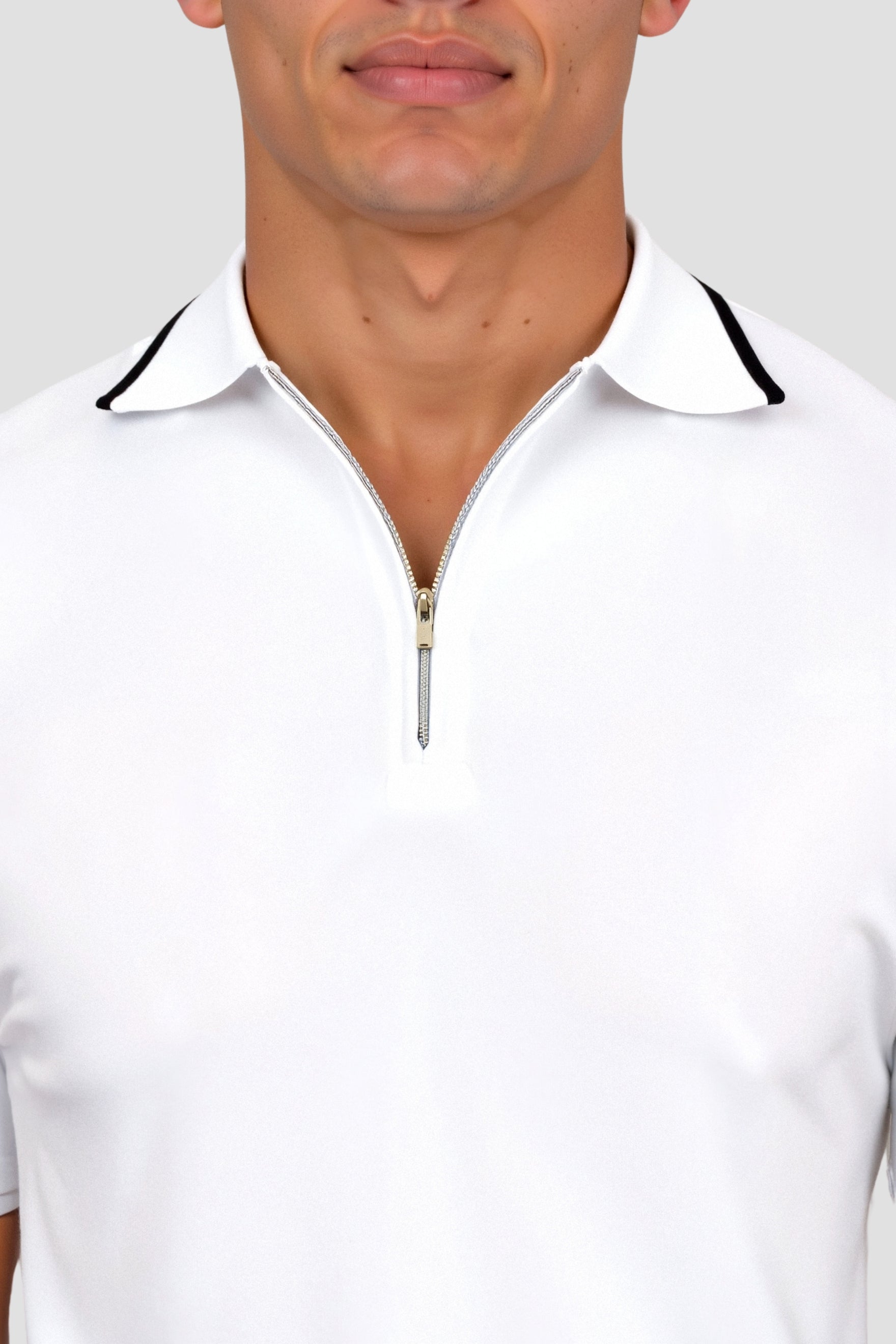 SECRET WEALTH | Knitted Quarter Zip Golf Polo
