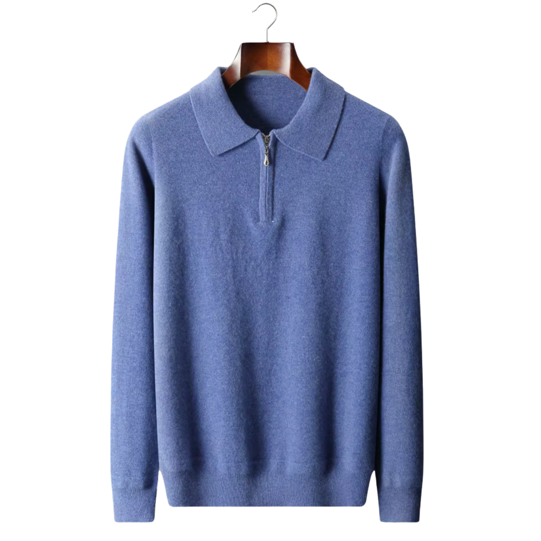 SECRET WEALTH | WOOL HALF ZIP POLO