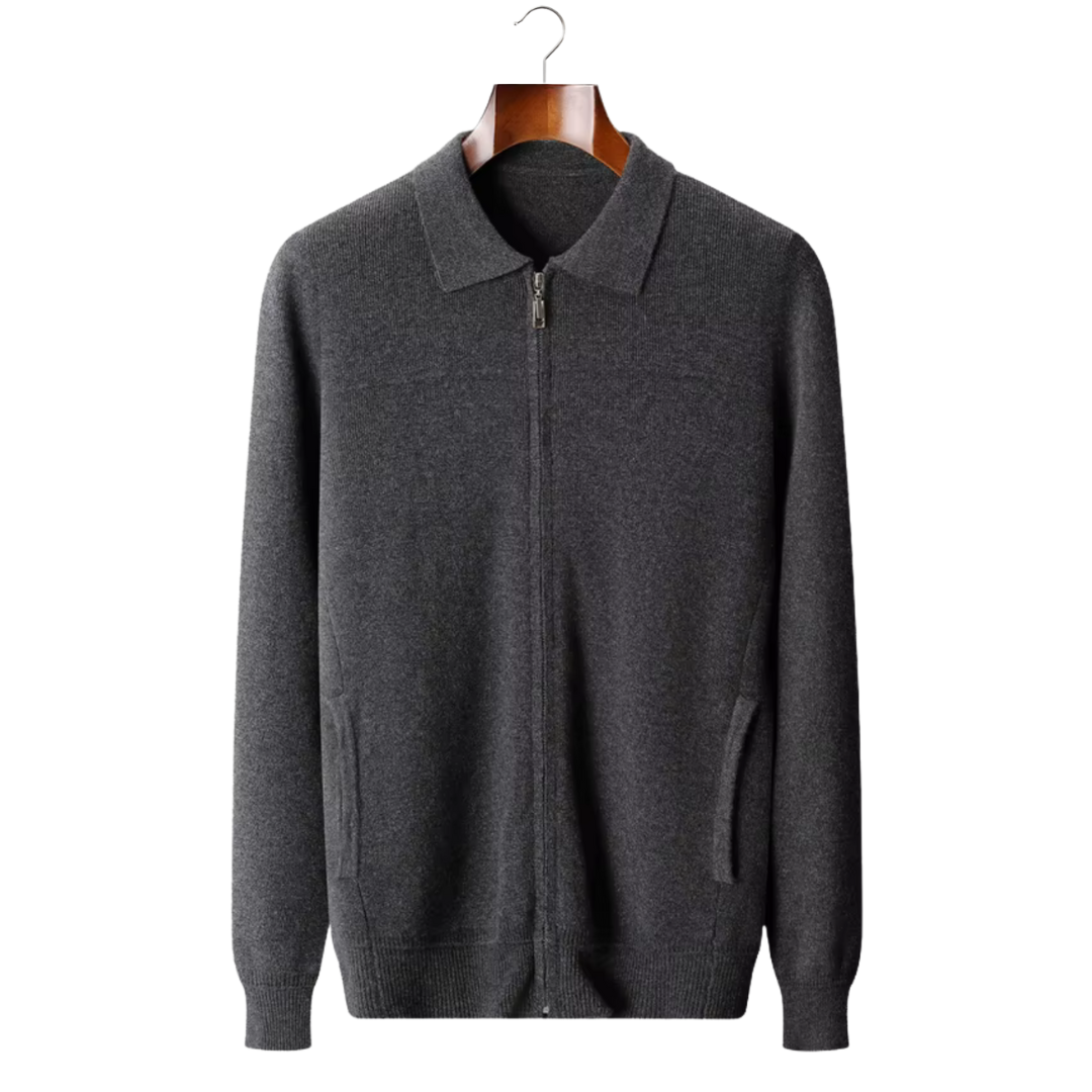 SecretWealth | Ribbed Knit Polo Cardigan