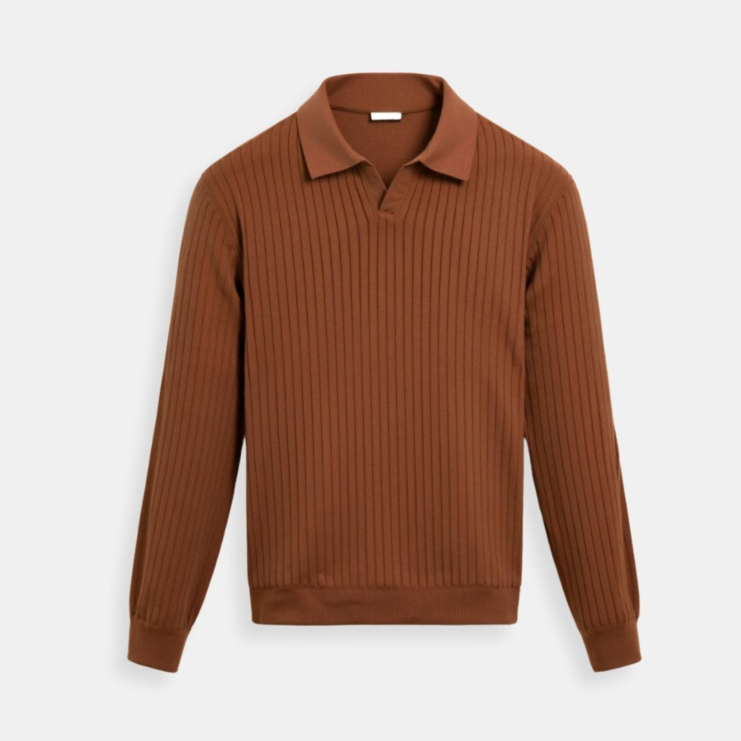 SECRET WEALTH | Striped Long Sleeve Polo