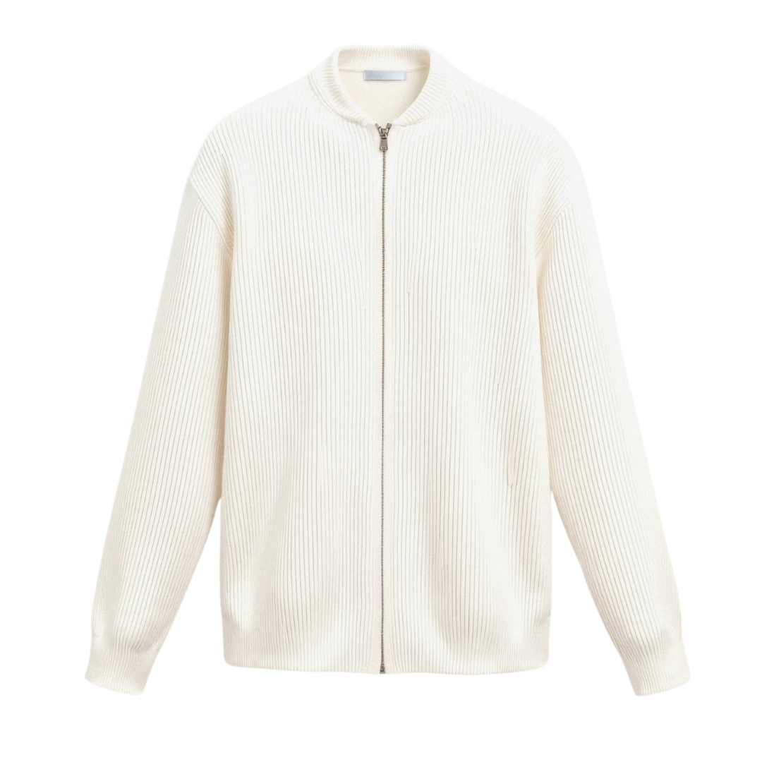SecretWealth | Solid Knit Crew Neck Cardigan