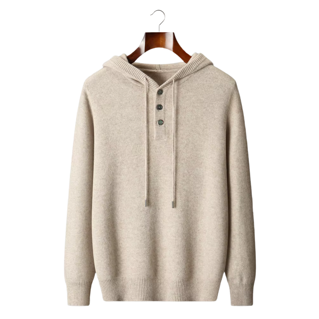 SECRET WEALTH | WOOL BUTTON HOODIE
