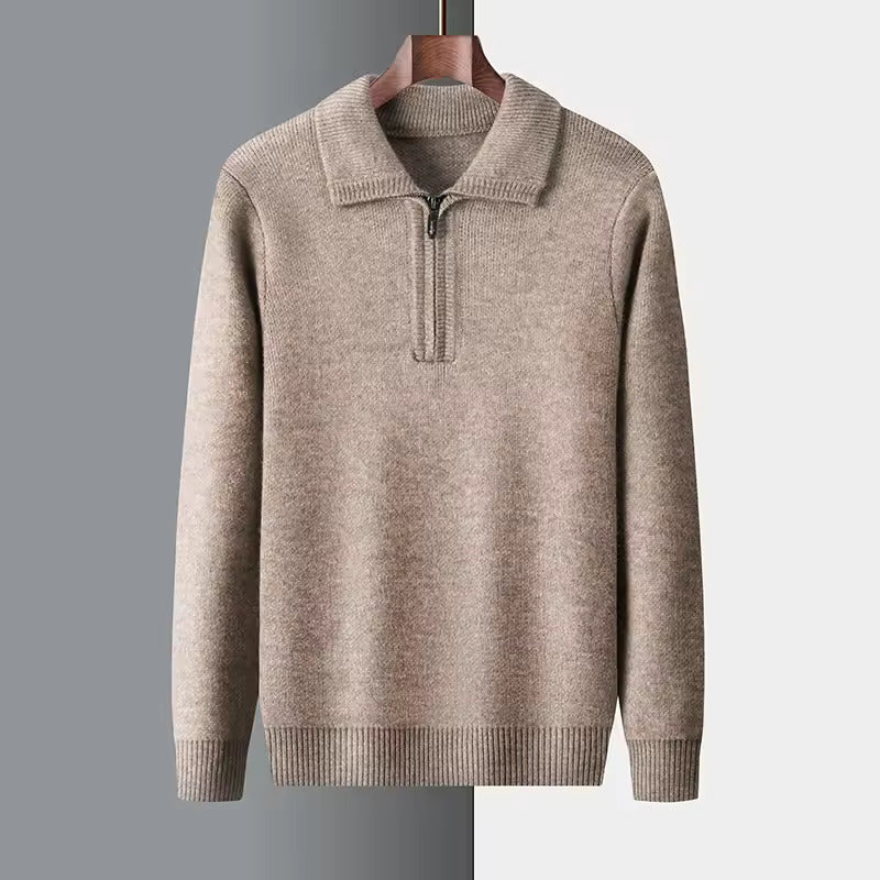 SECRET WEALTH | 100% CASHMERE QUATER ZIP SWEATER