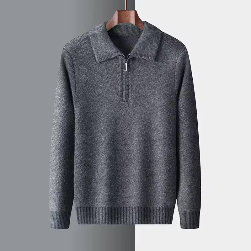 SECRET WEALTH | 100% CASHMERE QUATER ZIP SWEATER