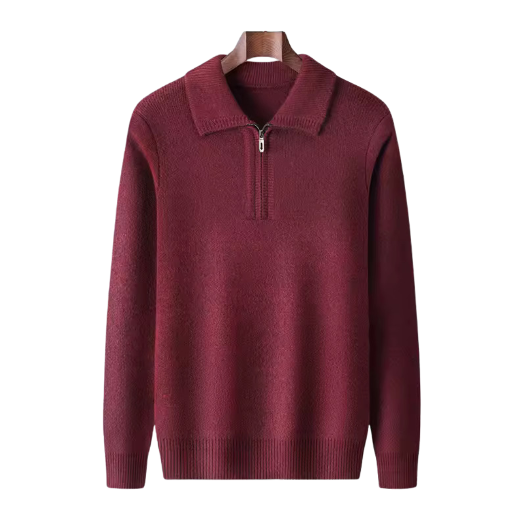 SECRET WEALTH | 100% CASHMERE QUATER ZIP SWEATER