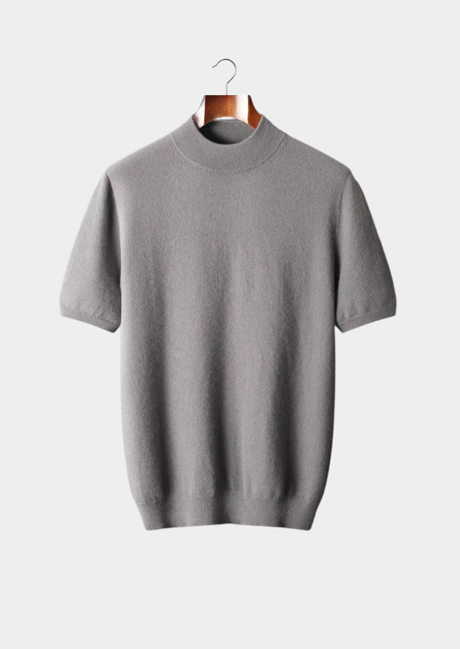 SECRET WEALTH | 100% CASHMERE MOCK NECK T-SHIRT