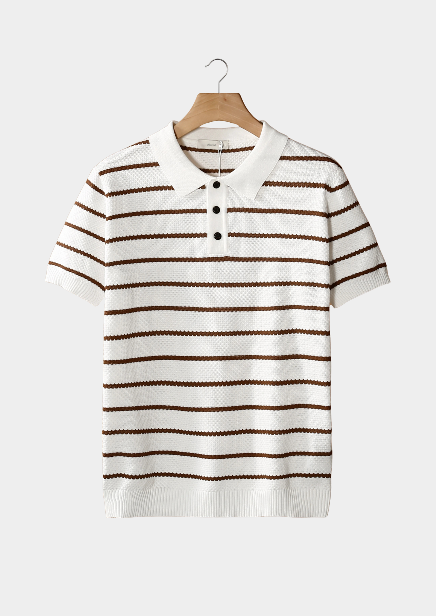 SECRET WEALTH | STRIPED TEXTURED BUTTON POLO