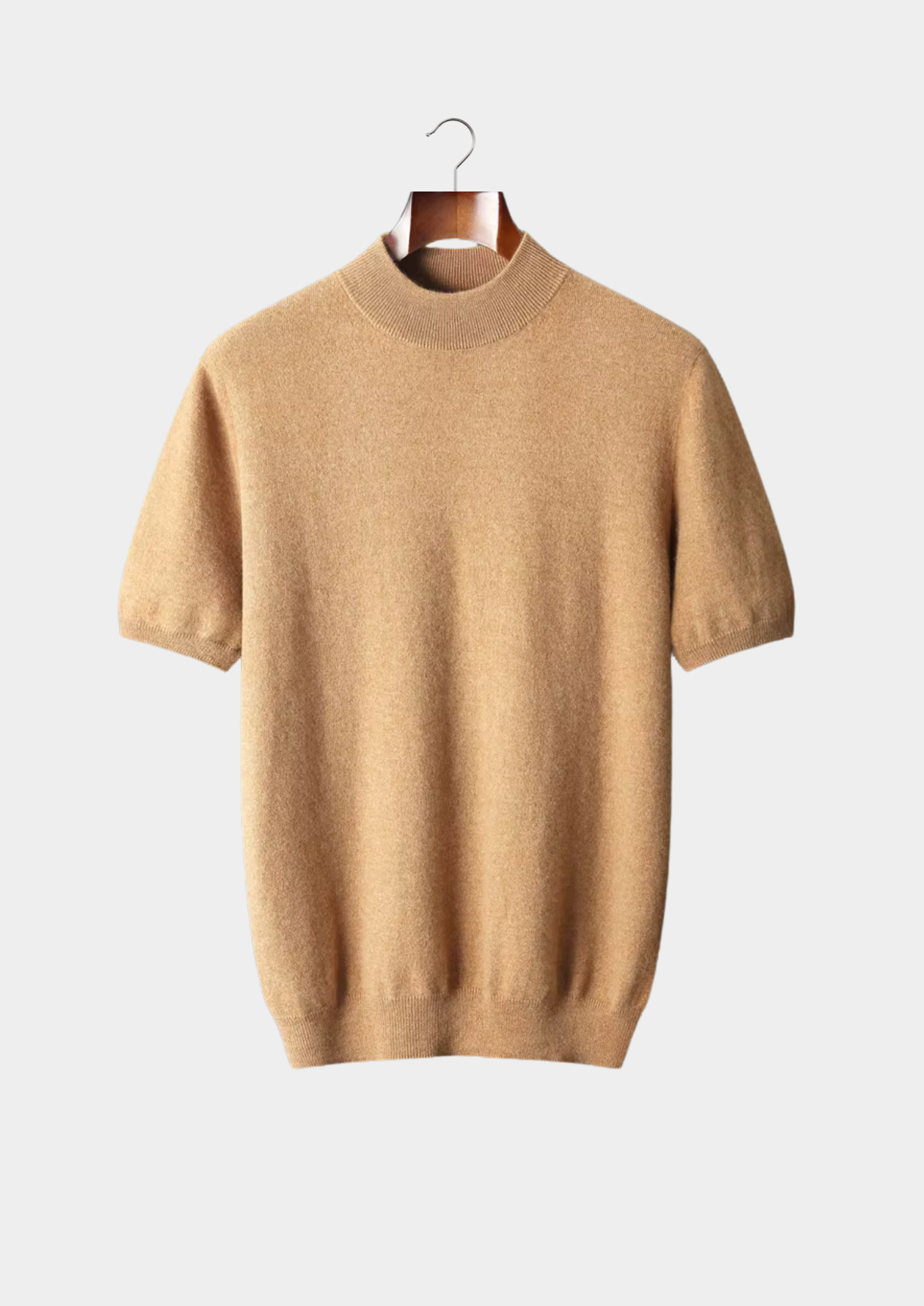SECRET WEALTH | 100% CASHMERE MOCK NECK T-SHIRT