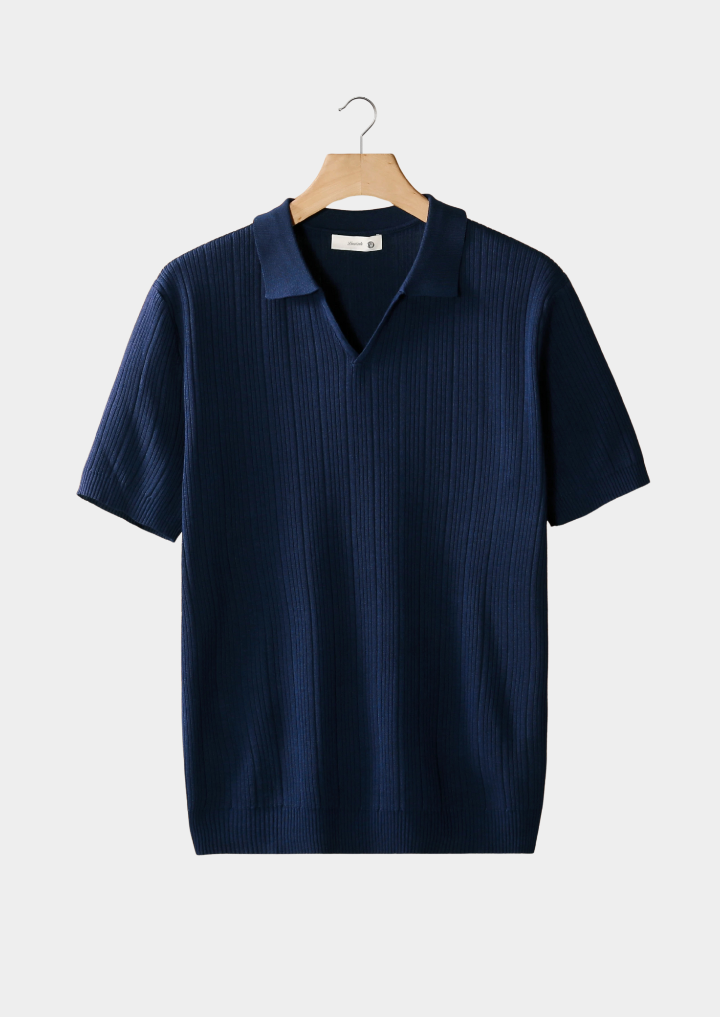 SECRET WEALTH |OPEN COLLAR RIBBED POLO