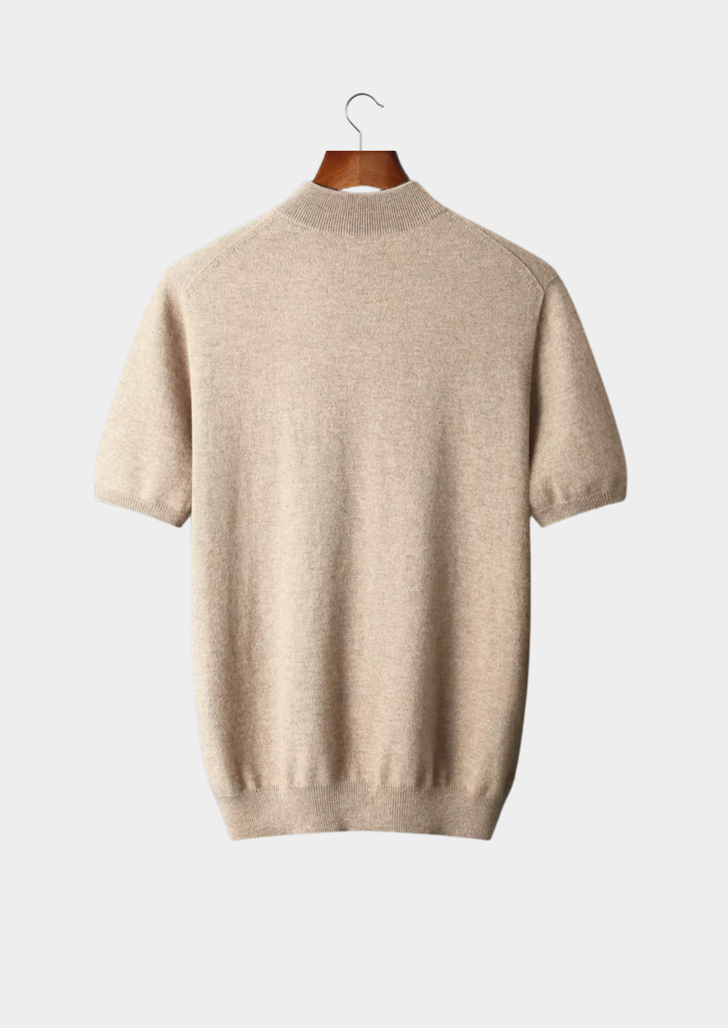 SECRET WEALTH | 100% CASHMERE MOCK NECK T-SHIRT