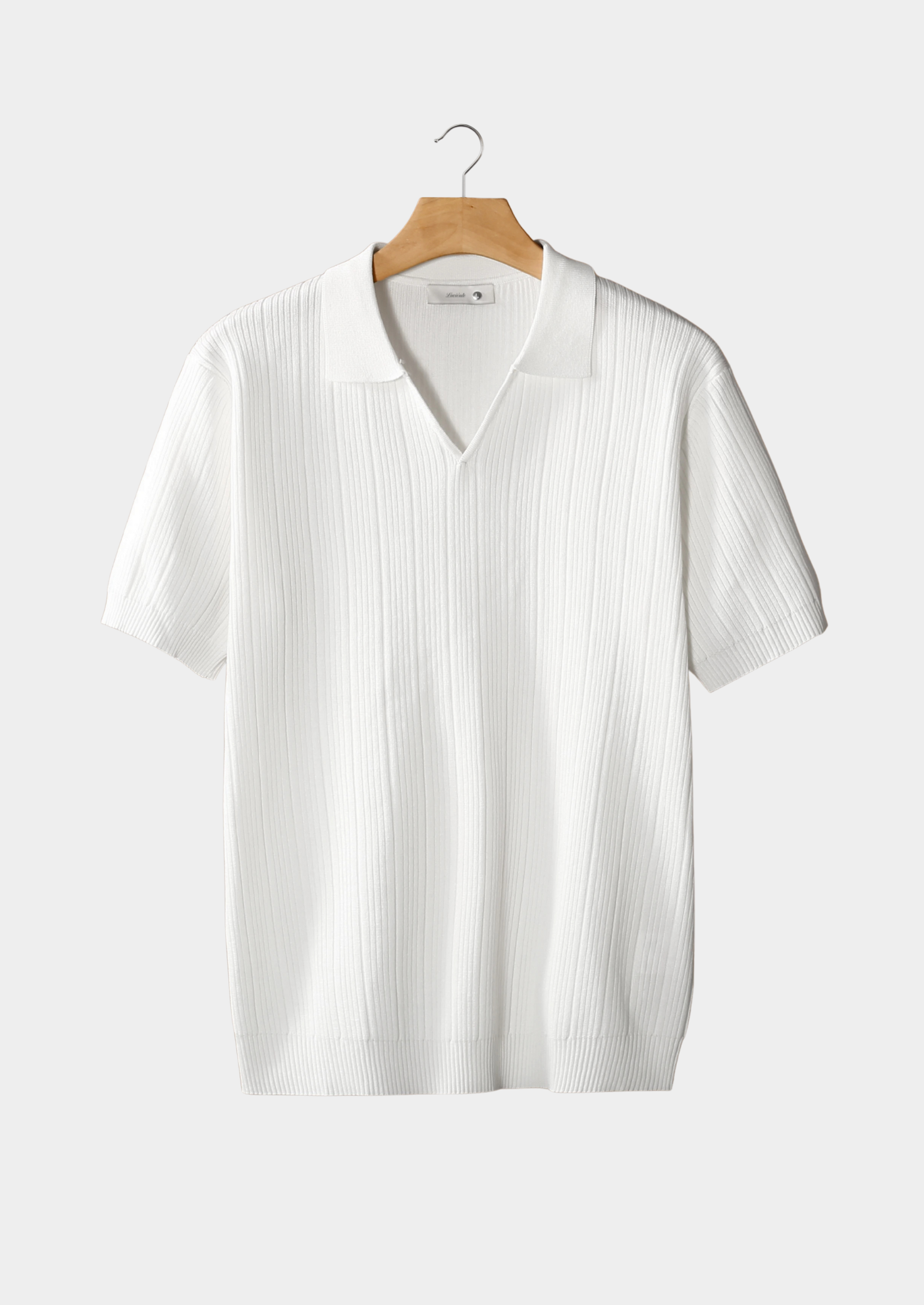SECRET WEALTH |OPEN COLLAR RIBBED POLO