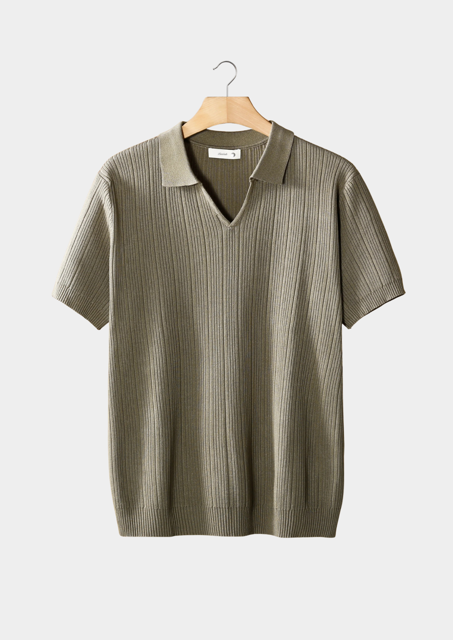 SECRET WEALTH |OPEN COLLAR RIBBED POLO