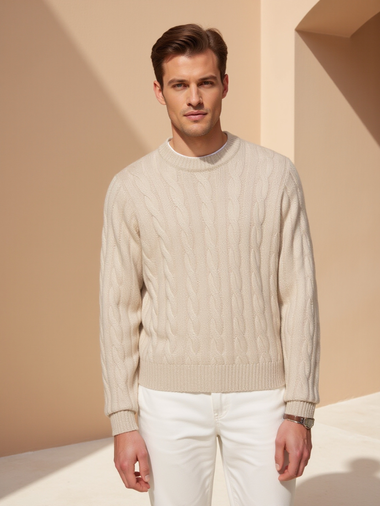 SECRET WEALTH | Cashmere Cable Knit Sweater
