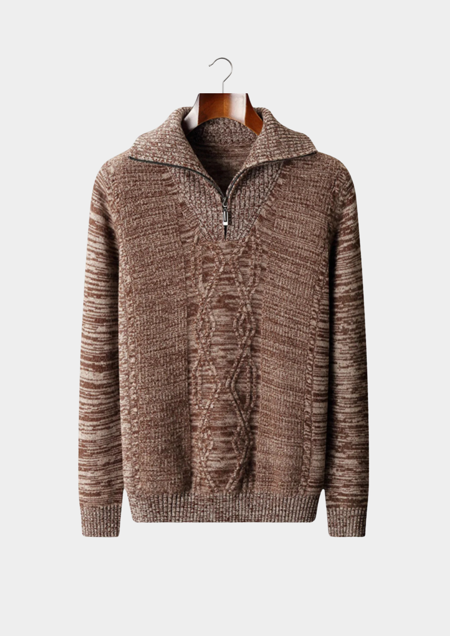 SECRET WEALTH | WOOL QUARTER ZIP SWEATER