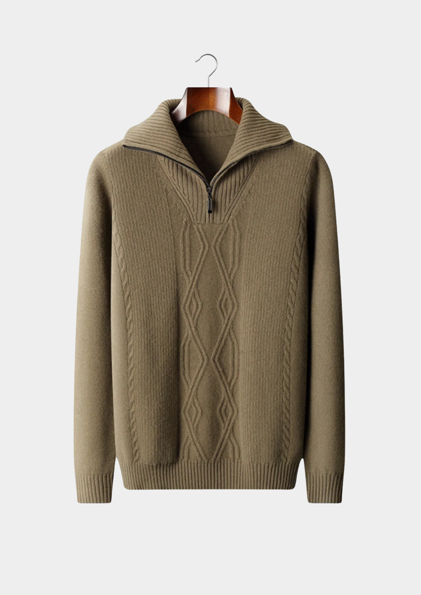SECRET WEALTH | WOOL QUARTER ZIP SWEATER