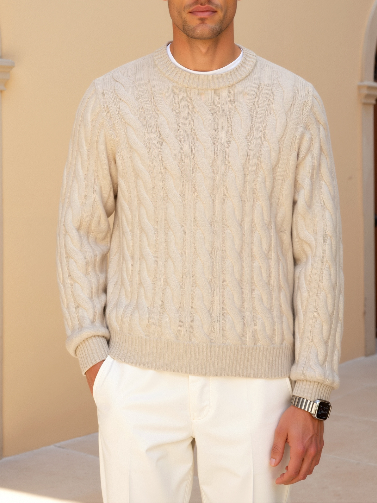 SECRET WEALTH | Cashmere Cable Knit Sweater