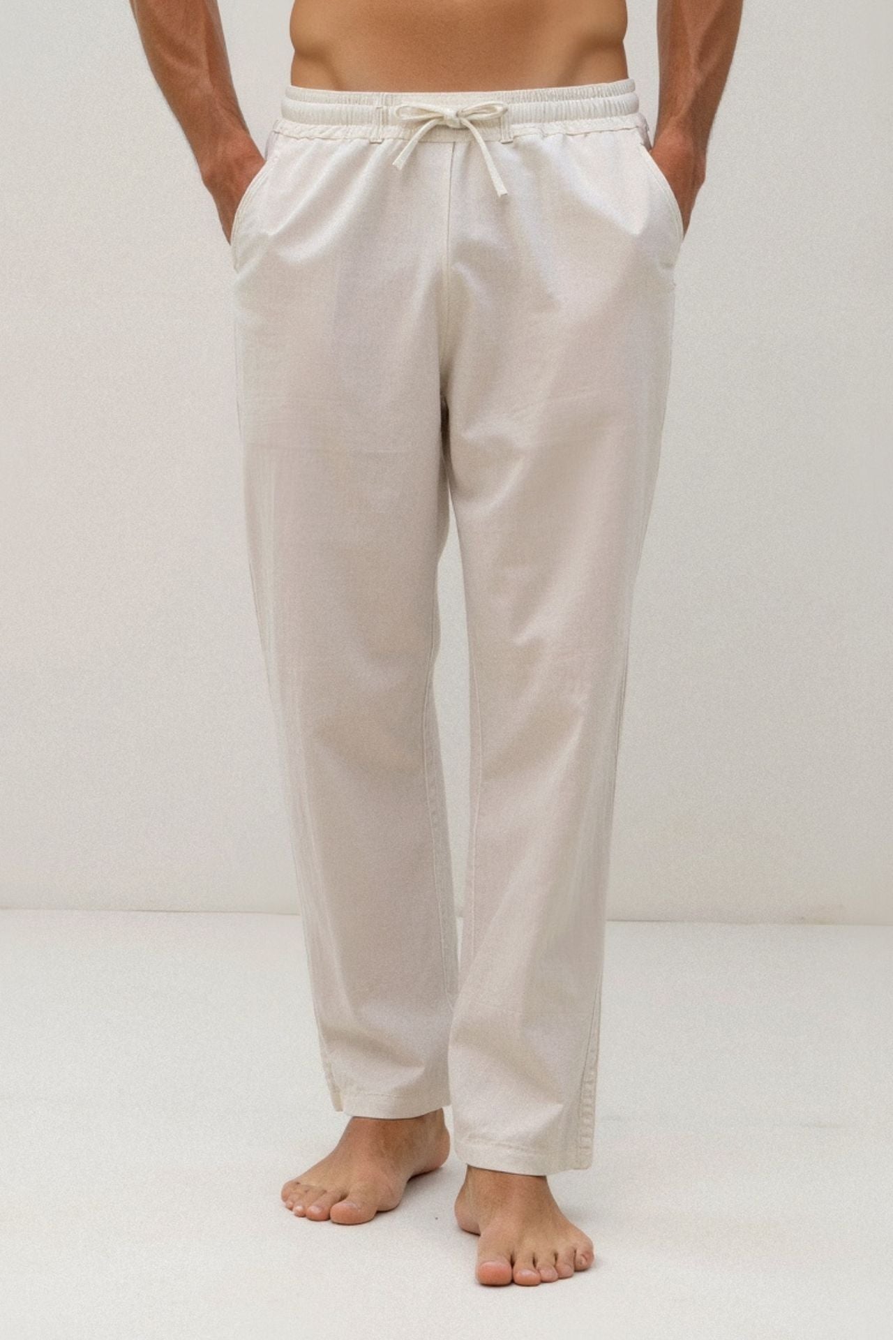 SECRET WEALTH | Cotton & Linen Blend Drawstring Pants