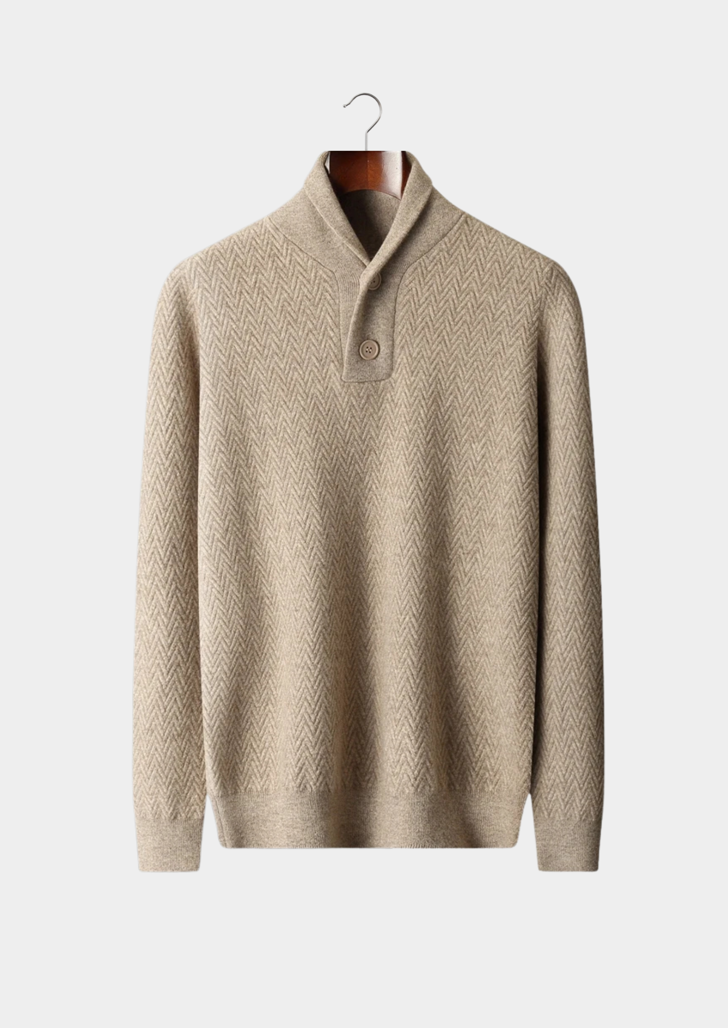 SECRET WEALTH | 100% CASHMERE ZIGZAG BUTTON SWEATER