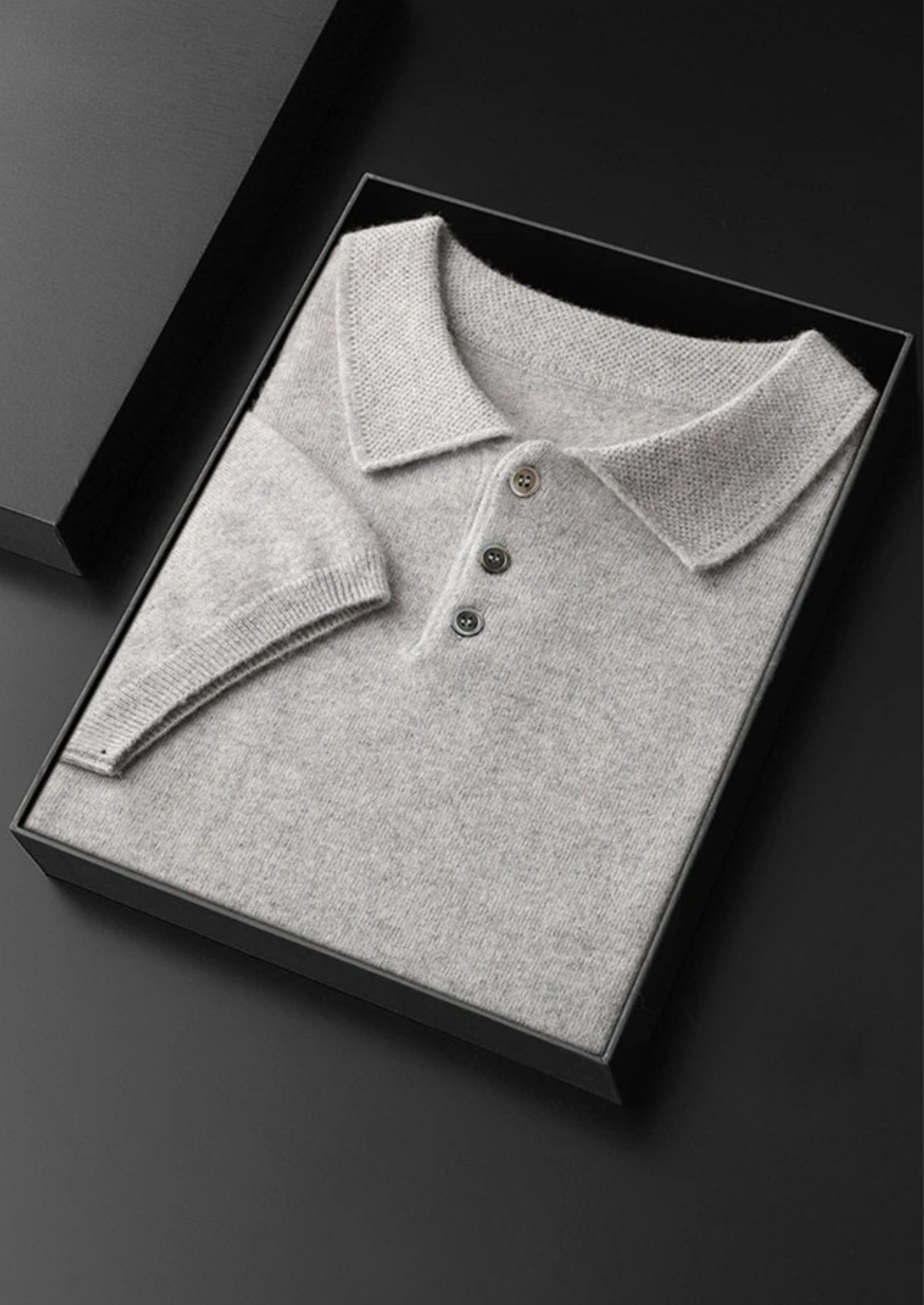 SECRET WEALTH | 100% CASHMERE CLASSIC POLO SHIRT