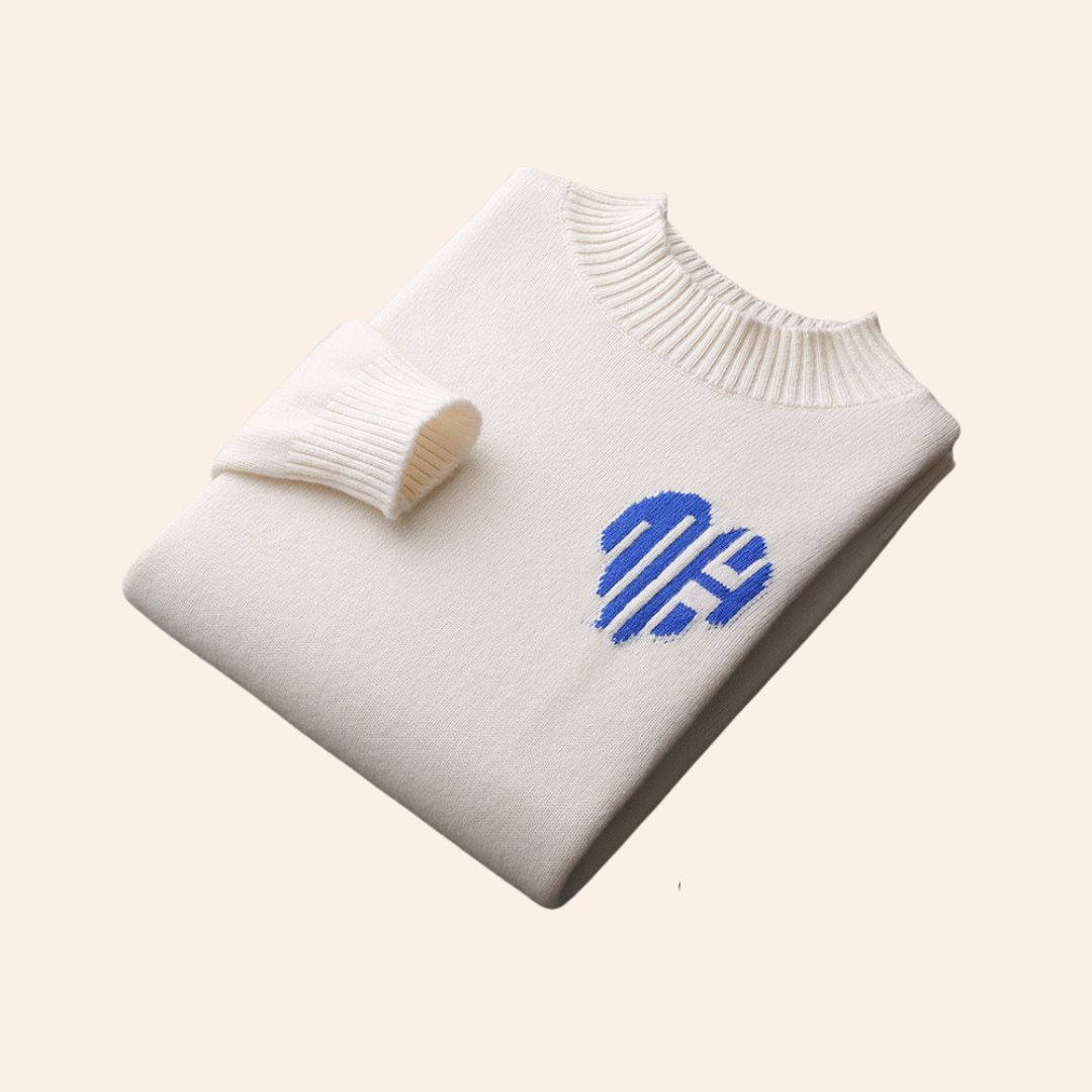 SECRET WEALTH | 100% CASHMERE HEART SWEATER