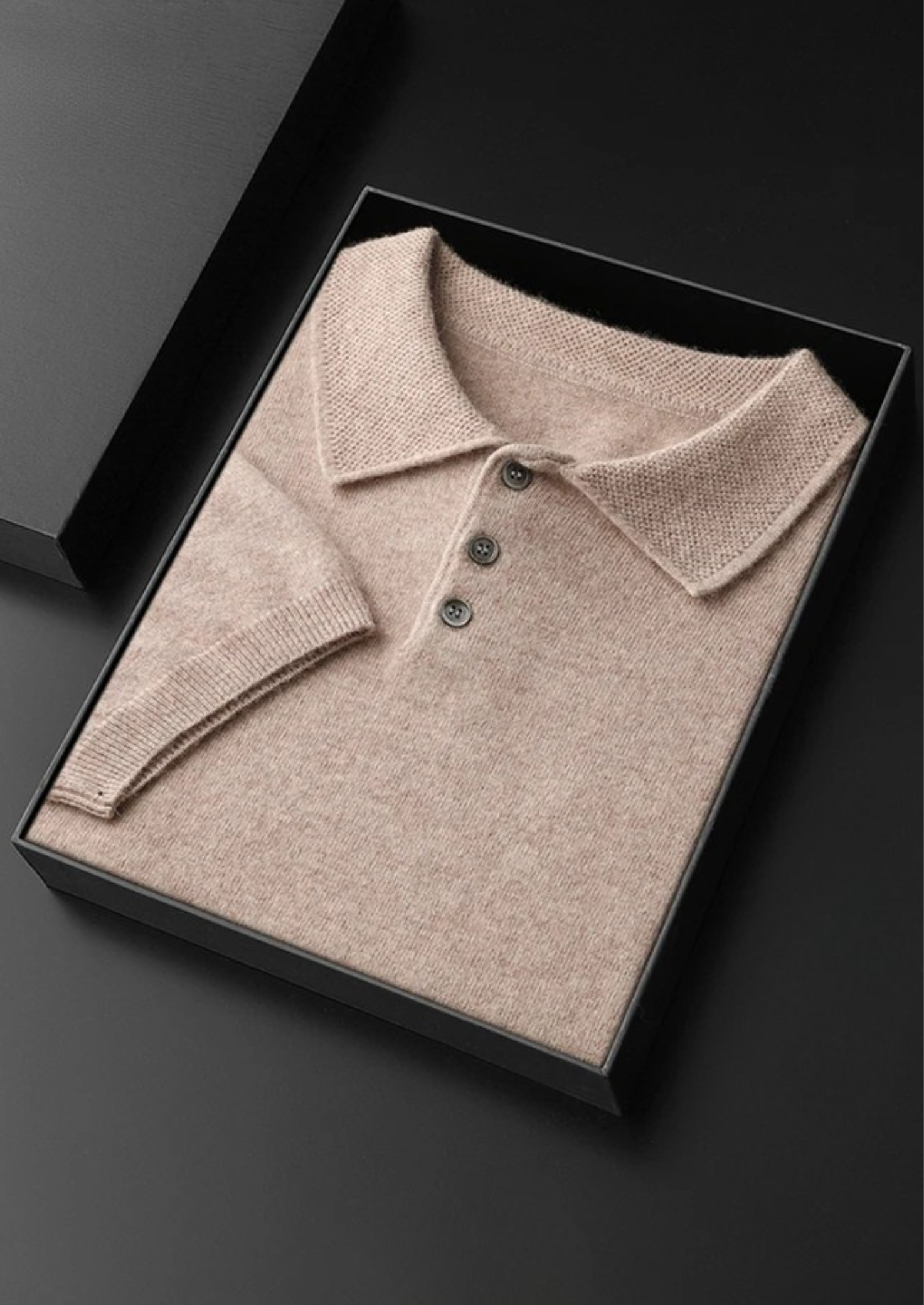 SECRET WEALTH | 100% CASHMERE CLASSIC POLO SHIRT