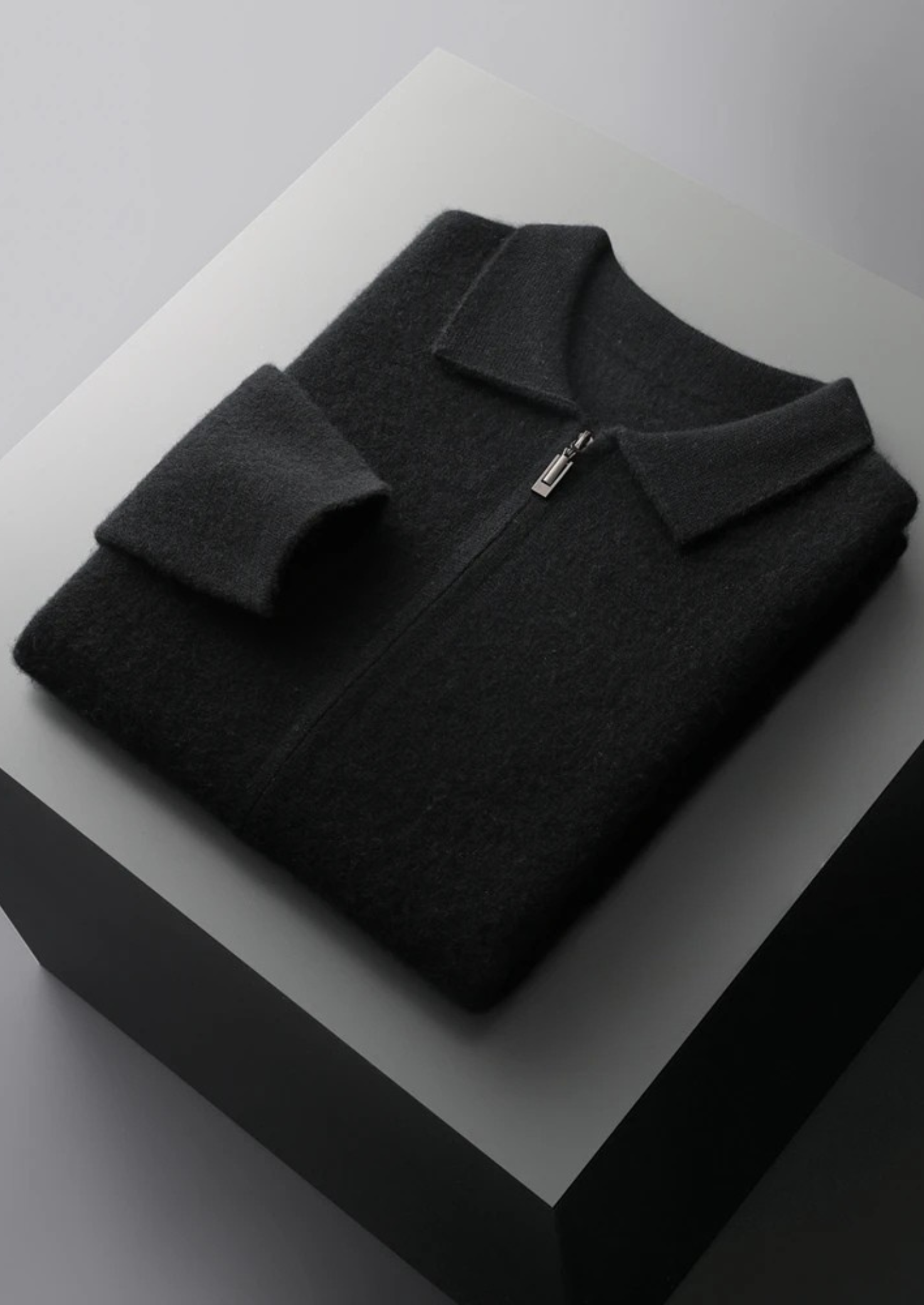 SECRET WEALTH | 100% CASHMERE ZIPPER CARDIGAN