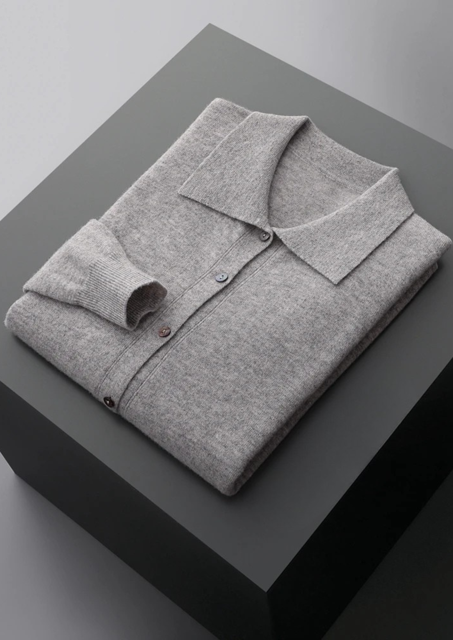 SECRET WEALTH | 100% CASHMERE POLO CARDIGAN
