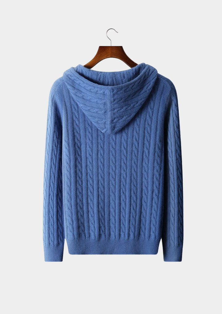 SecretWealth | Cable Knit Zip Hoodie