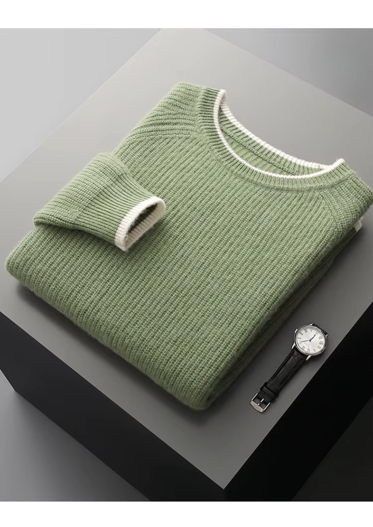 SECRET WEALTH | WOOL TWO TONE CREWNECK