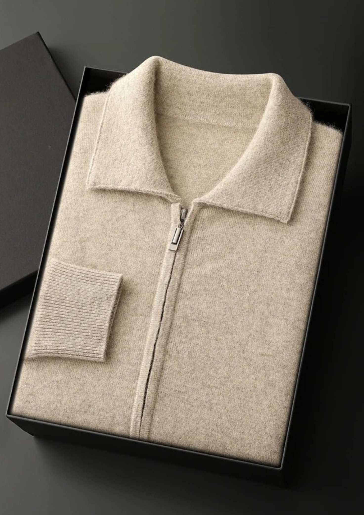SecretWealth | Zip Polo Knit Cardigan