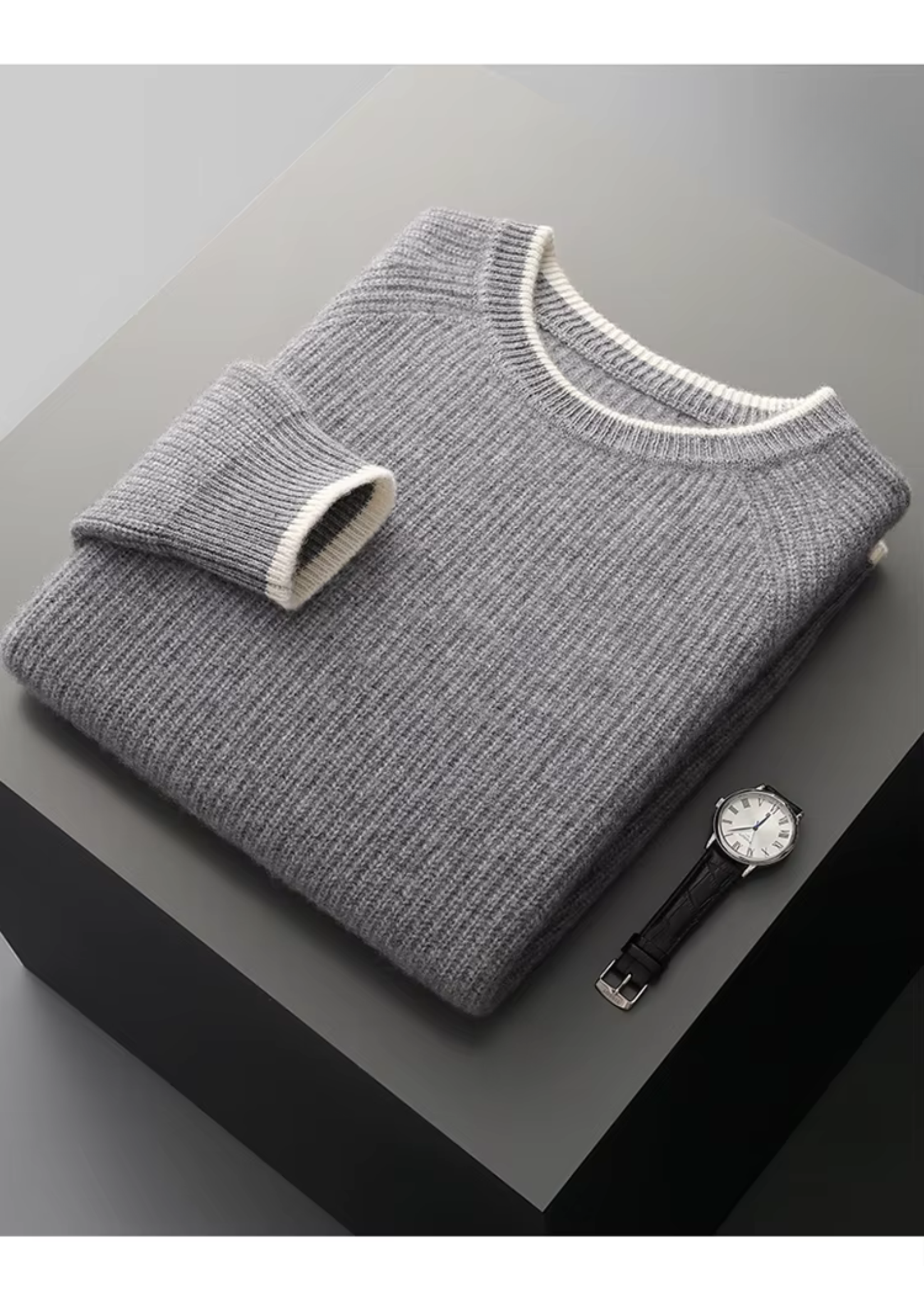 SECRET WEALTH | WOOL TWO TONE CREWNECK