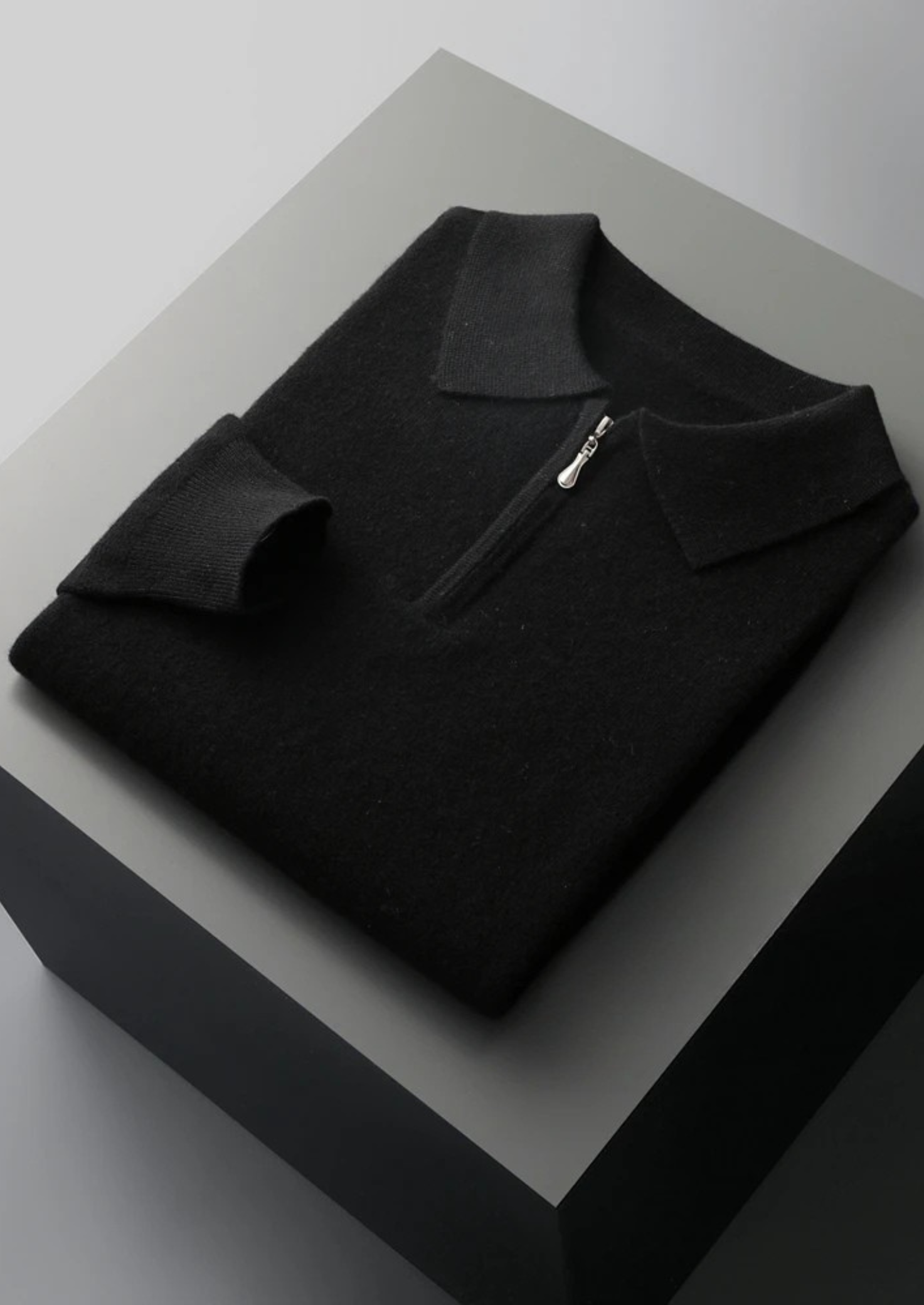 SECRET WEALTH | WOOL HALF ZIP POLO