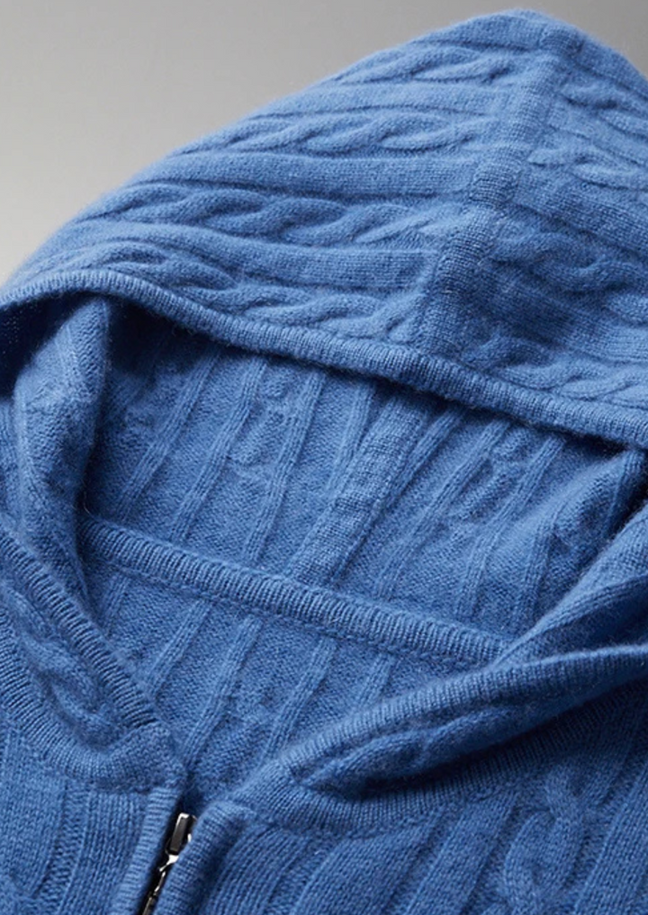 SecretWealth | Cable Knit Zip Hoodie