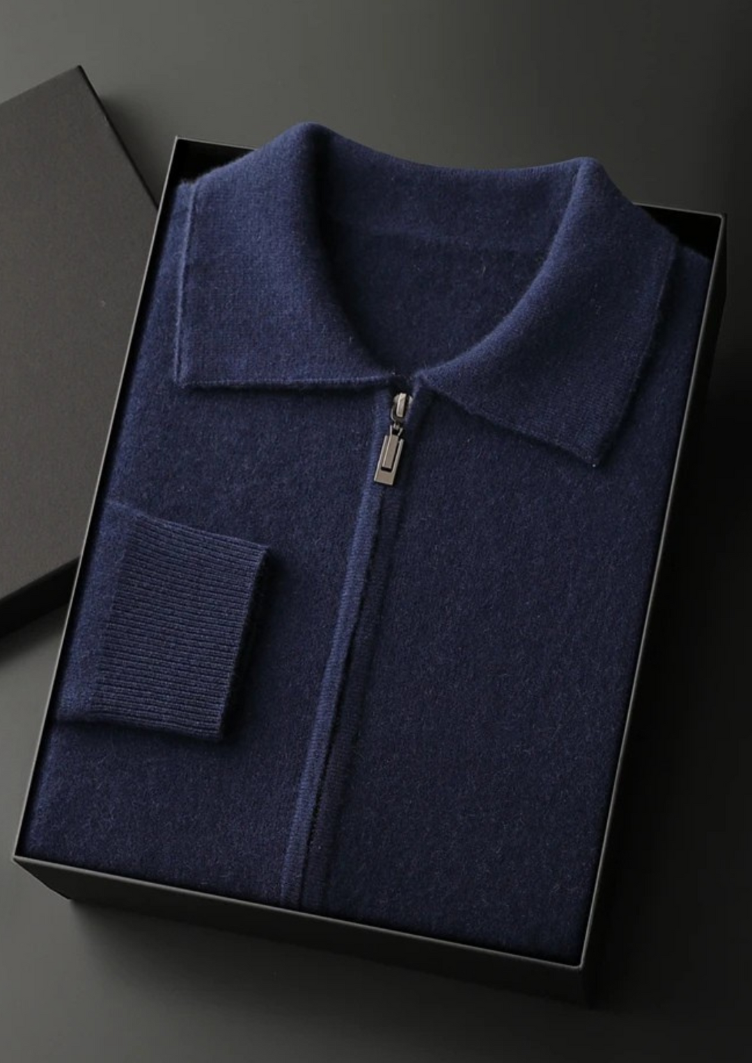 SecretWealth | Zip Polo Knit Cardigan