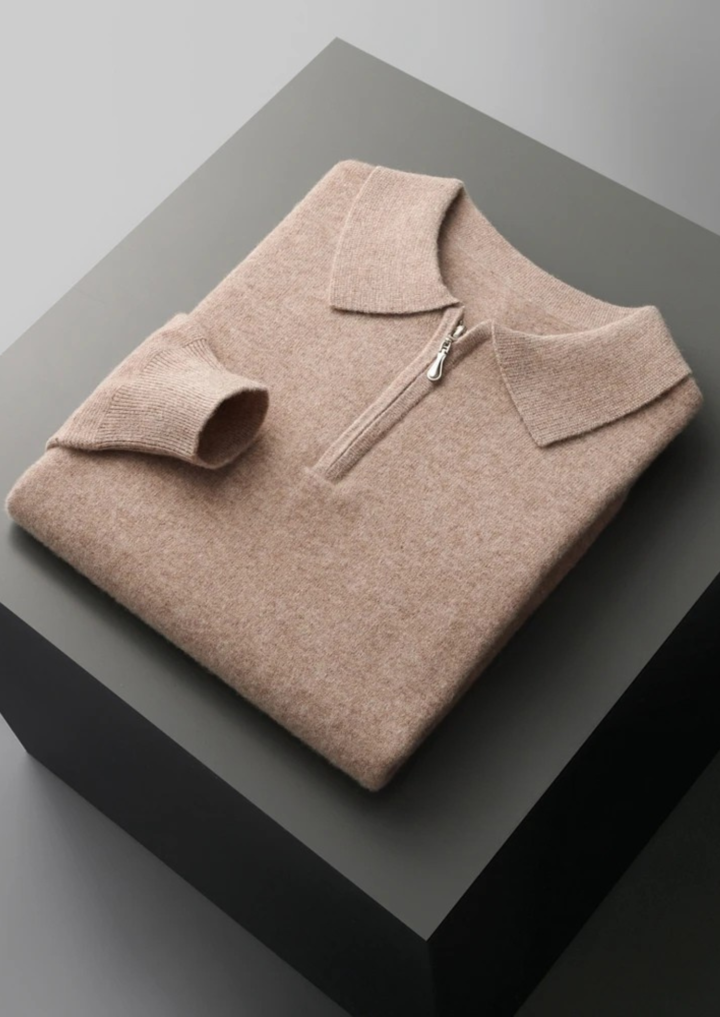SECRET WEALTH | WOOL HALF ZIP POLO